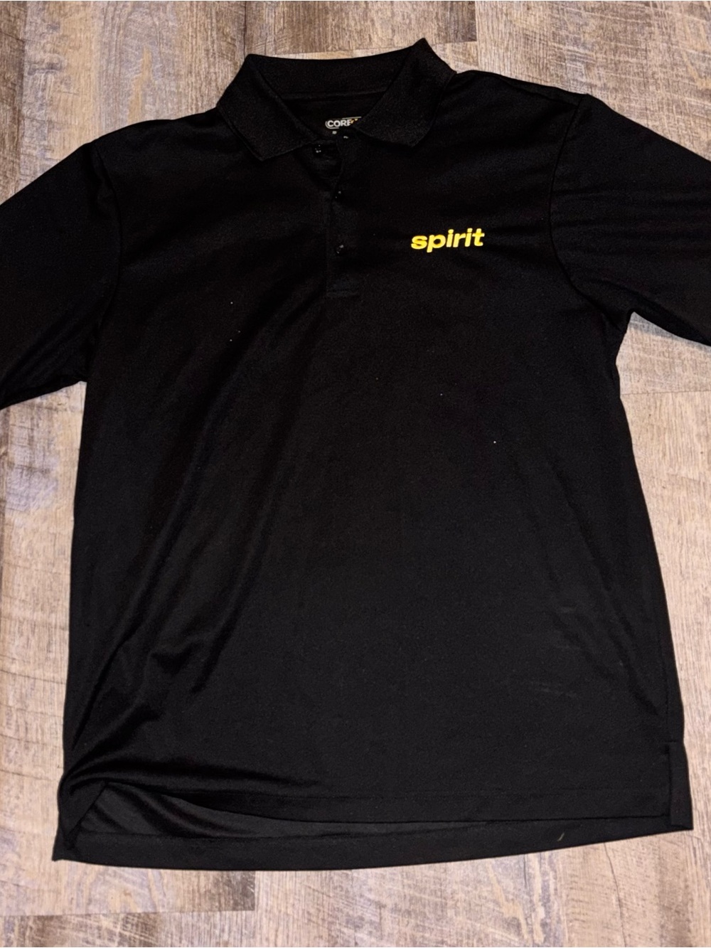 Spirit Airlines Uniform Shirt Men’s Black Yellow Polo Shirt Size Medium